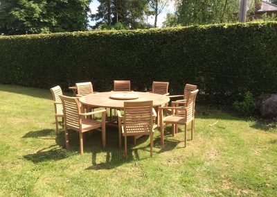 Table set in a garden