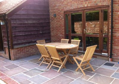 Table set in a garden