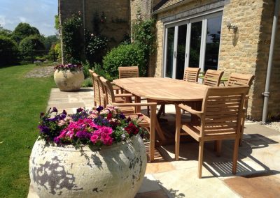 Table set in a garden