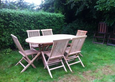 Table set in a garden