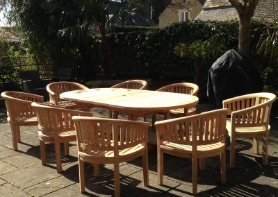 Table set in a garden